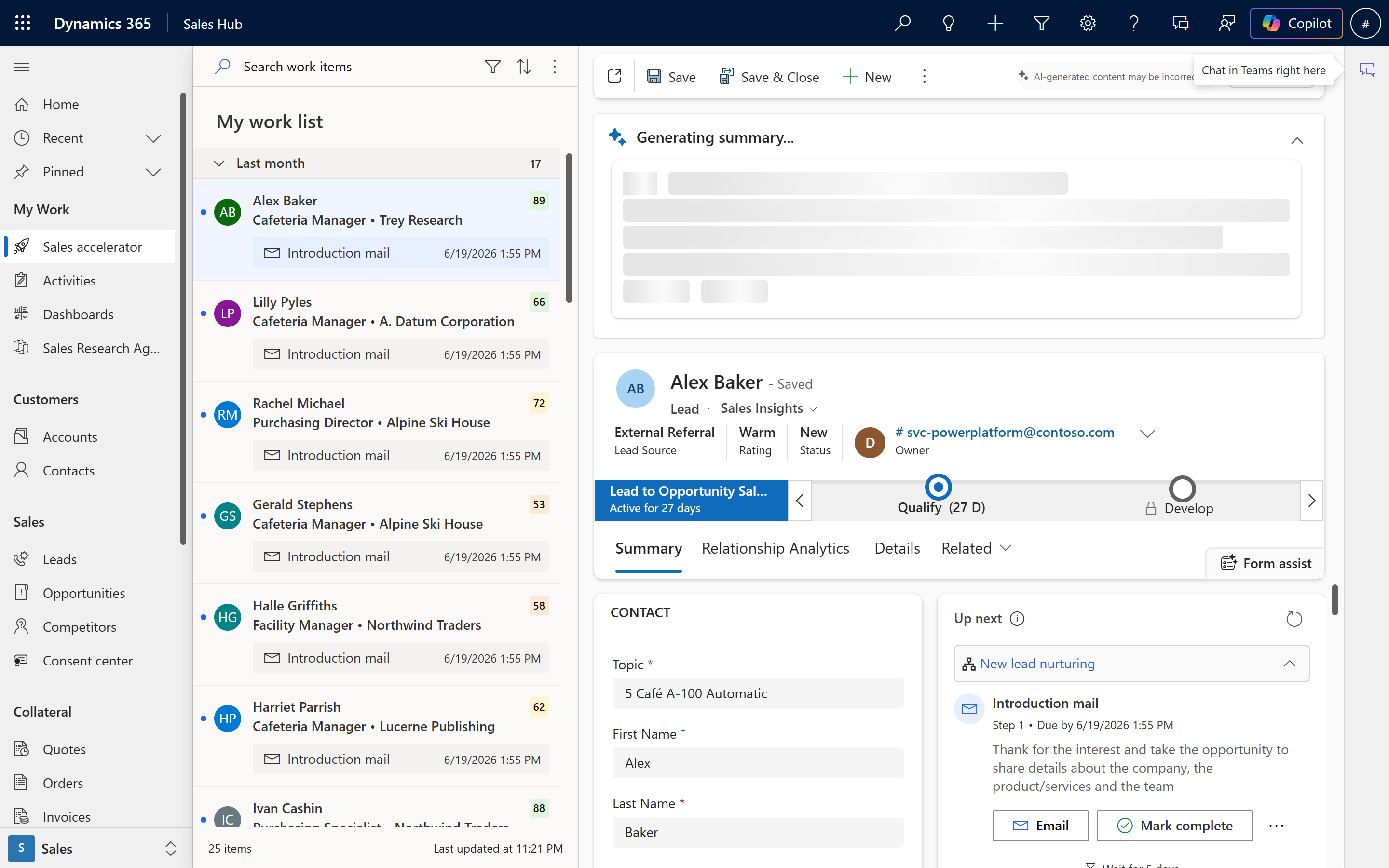 SS-04 – Gestartete Sales-Trial mit Dashboard und Beispieldaten.